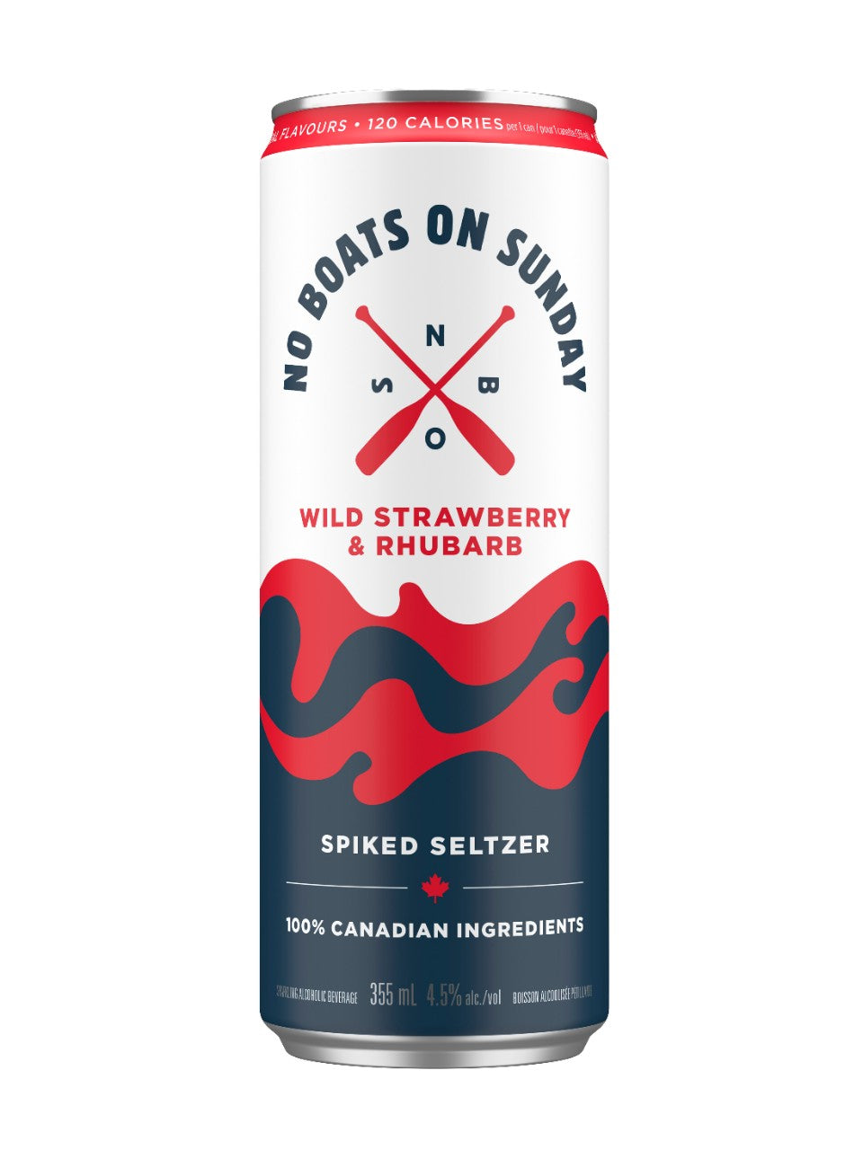 No Boats On Sunday Wild Strawberry Rhubarb Seltzer - 4 pack