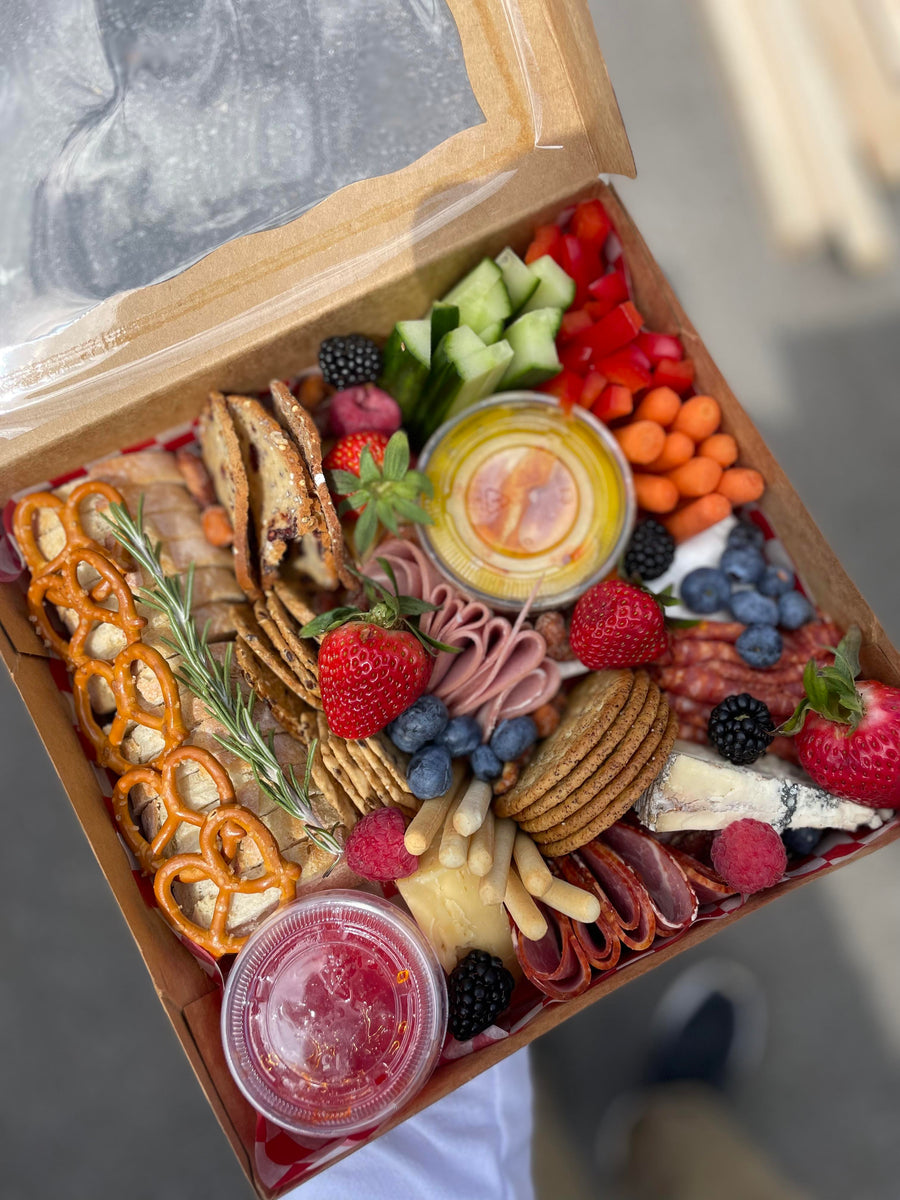 custom graze boxes for your brand | catering ideas... Grazing Boxes β Muster Point - Grazing Boxes, Catering, Mobile Bar ...